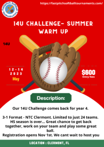 Read more about the article 2023 14U Challenge- Summer Warm Up